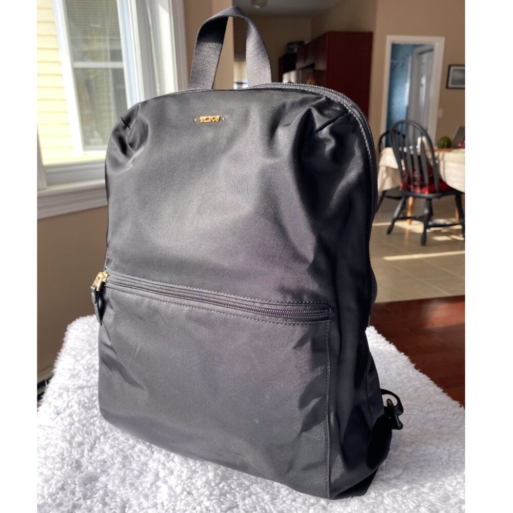 Tumi Just in Case Backpack - Black and Gold.